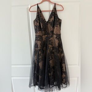 Dress the Population- Courtney Sequin Overlay Dress